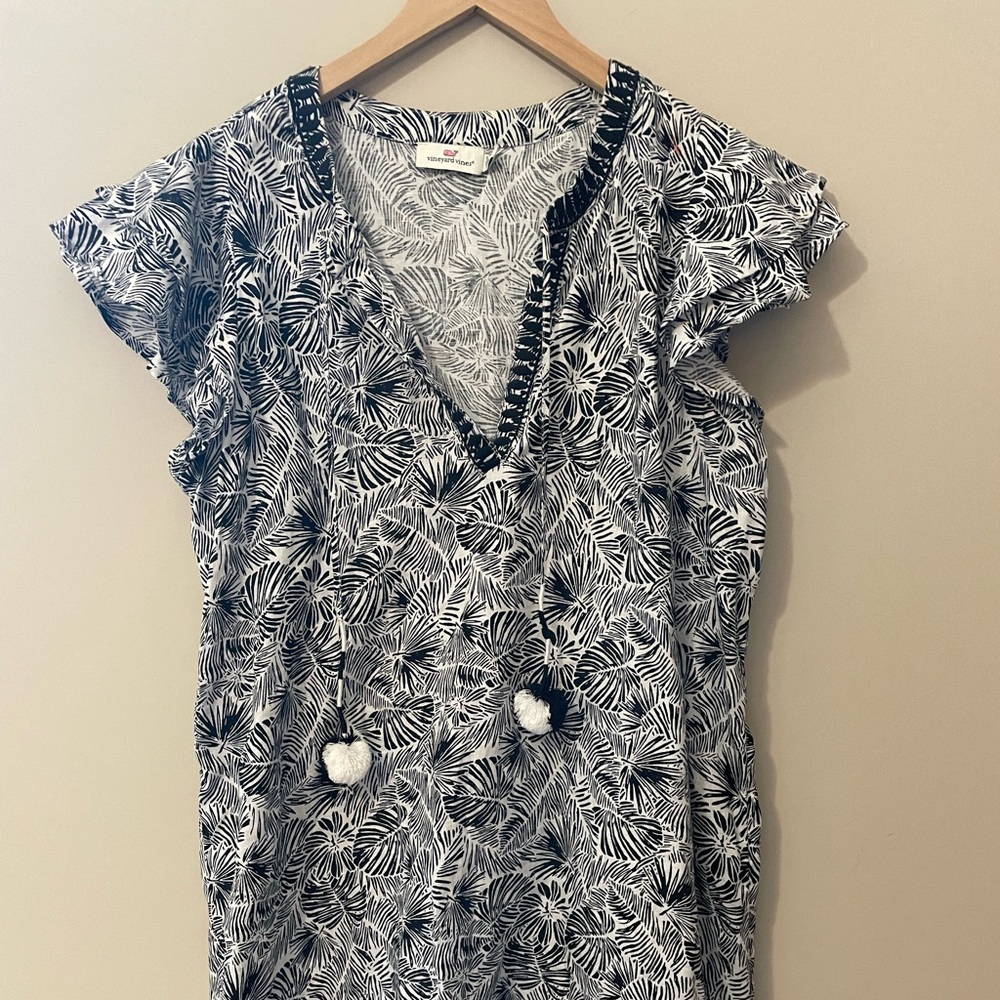 Vineyard Vines Black and White Midi Dress
